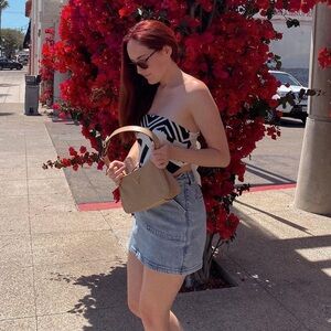 Social Tourist Low-Rise Light Wash Denim Skirt - Size S